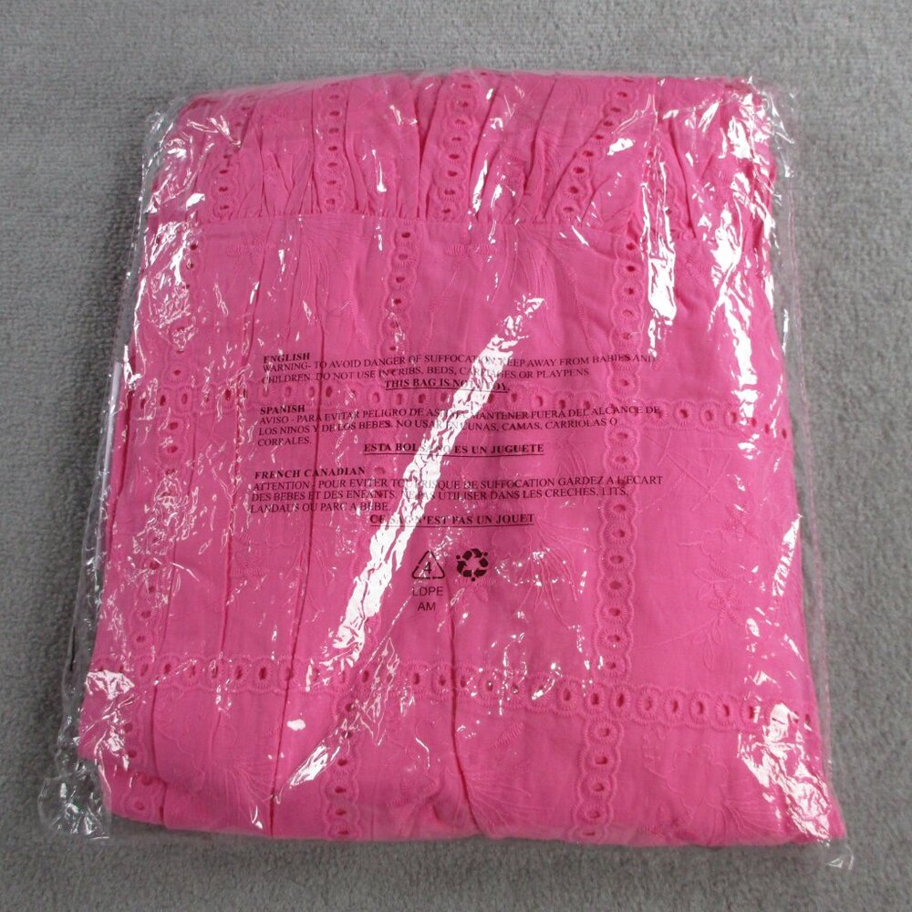 J Marie Presley Eyelet Midi Dress Womens Medium Pink Lace Lined NEW - Picture 3 of 6